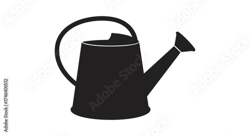 Classic silhouette watering can for gardeners and plant enthusiasts providing essential care for greenery silhouette