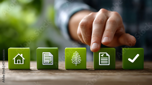 Engaging sustainability actions home environment digital icons green lifestyle close-up view eco-friendly concepts