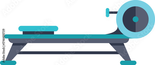Modern rowing machine isolated on white background, providing great cardio workout at home