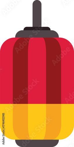 Traditional red and yellow chinese paper lantern hanging, celebrating lunar new year with festive decoration
