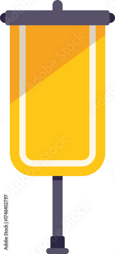 Simple vector illustration of a blank vertical banner flag