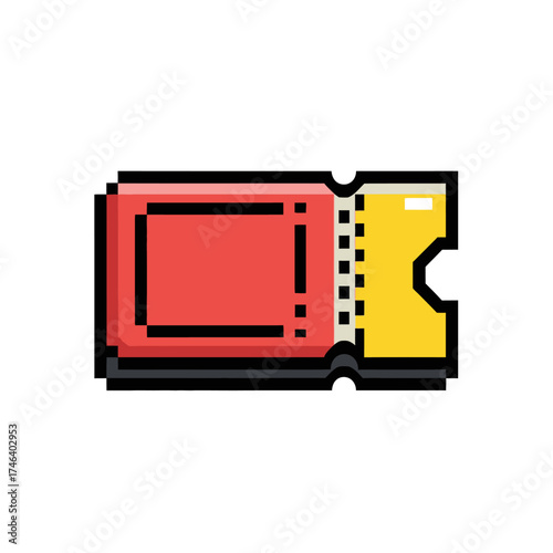 Vibrant Red and Yellow Ticket Icon for Events and Entertainment.