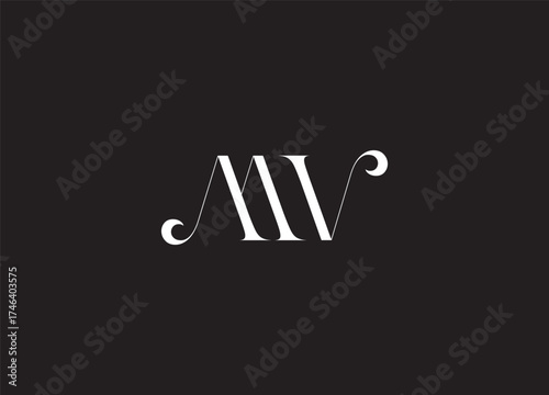 Minimalist MV Monogram Logo | Luxury Elegant Letter Brand Design