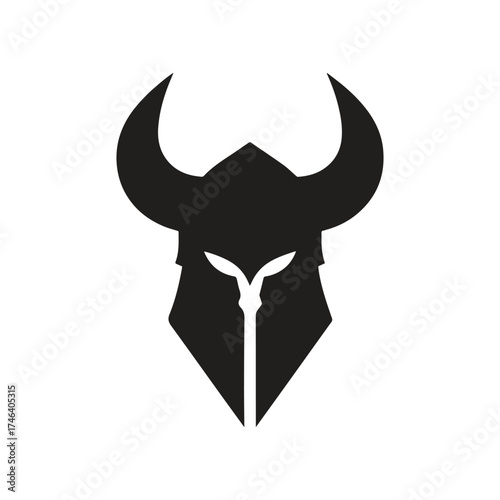 Continuous Line Viking Helmet Symbol for Refined Modern Branding