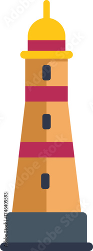 Tall lighthouse illuminating the night sky, guiding ships safely through the darkness
