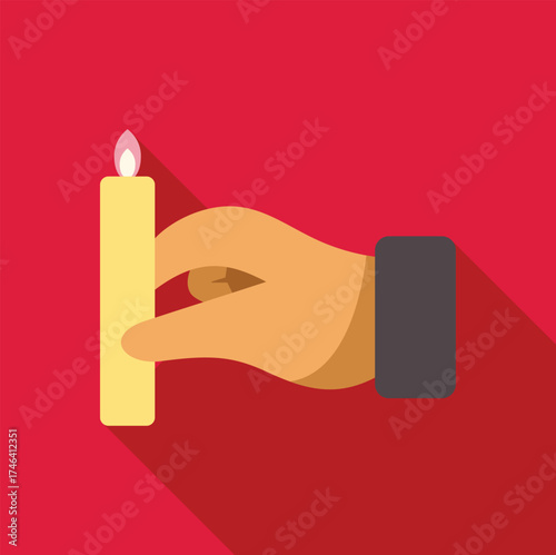 Hand holding a burning candle, creating a warm and inviting atmosphere