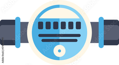 Water meter measuring water consumption, ideal for plumbing services, utility companies, and water management concepts