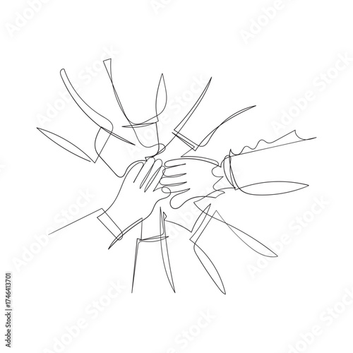 hand drawn doodle hand holding each other hand symbol for teamwork and friendship illustration in continuous line drawing