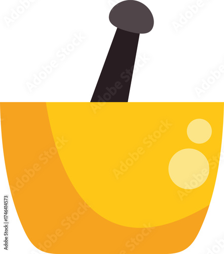 Preparing ingredients with a mortar and pestle, grinding herbs and spices for cooking or medicine