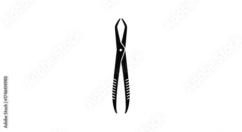 Retro medical forceps detailed close up object photography high quality clean design element for healthcare and science silhouette
