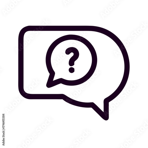 Speech bubble with question mark symbolizing inquiry and curiosity  
