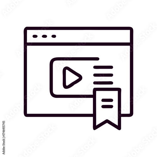 Video player interface with a bookmark icon for saving timestamp  