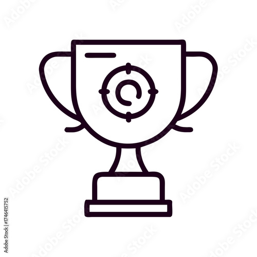 Trophy icon with loading circle symbolizing achievement in progress  
