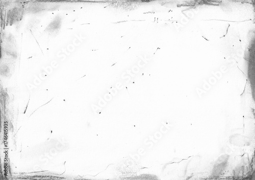 Abstract grunge frame background template with copy space. Charcoal smudges, scratches, and rough edges. For decorative backgrounds, rough overlays, artistic projects, and creative graphic element.
