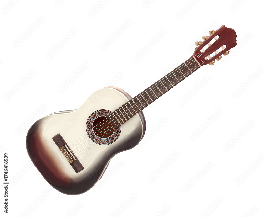 Fototapeta premium Acoustic guitar isolated on transparent background