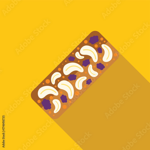 Delicious banana bread with blueberries and banana slices on top, perfect for breakfast or a snack