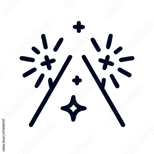 Sparklers emitting bright lights in festive celebration concept  