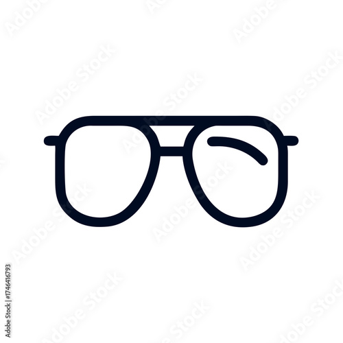 Sunglasses icon in minimalist design with black outline  