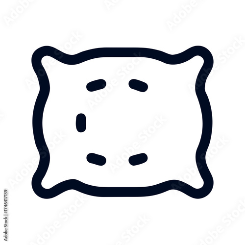Soft pillow icon with simple design and clean lines  