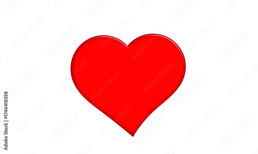 Fototapeta premium Red Heart Icon – Classic Love Vector PNG for Global Social Media and Creative Design
