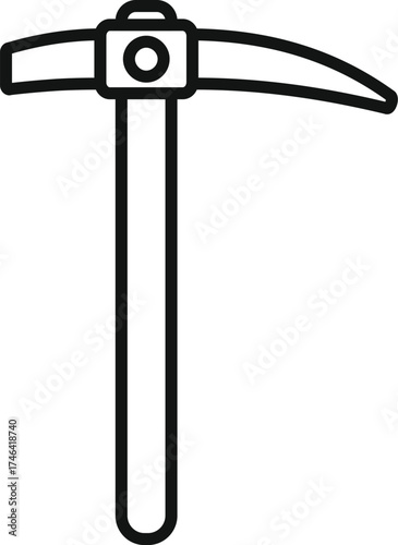 Pickaxe breaking ground, essential tool for construction, mining, and excavation projects