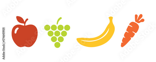 various fruit icons in a vector style

