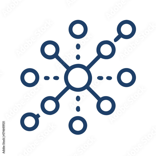 Connected dots in a network design representing interconnectivity icon  