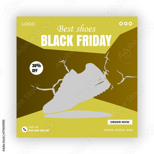 Black friday super sale social media post banner template