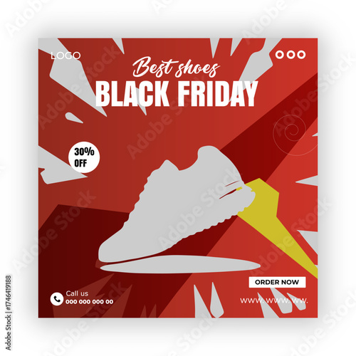Black friday super sale social media post banner template