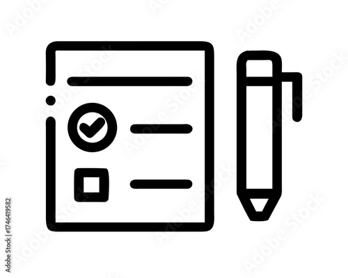 Checklist with pen representing task management