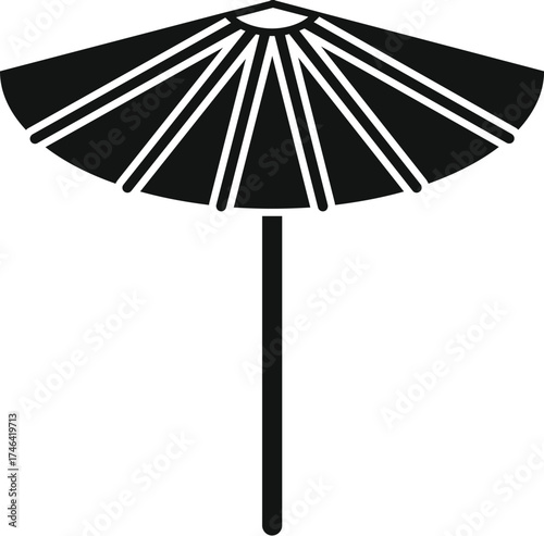 Classic japanese parasol providing shade on a sunny day or shelter from rain