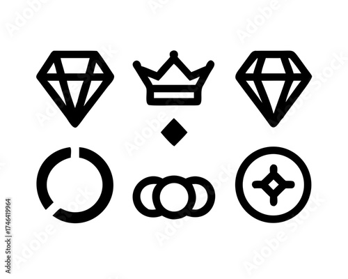 Luxury and wealth icons for design elements