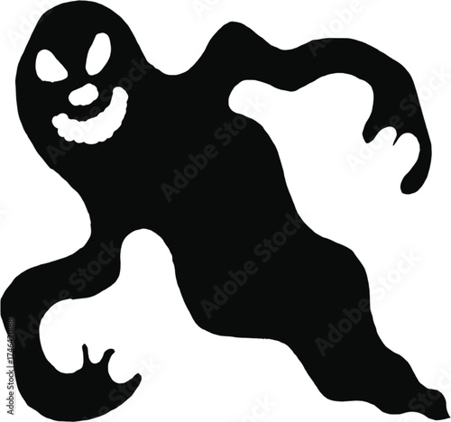 vector illustration of a black cat