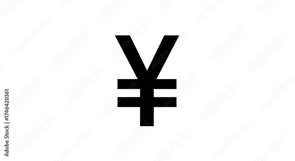 Obraz premium Yen symbol on white background financial icon representing currency