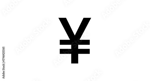 Yen symbol on white background financial icon representing currency