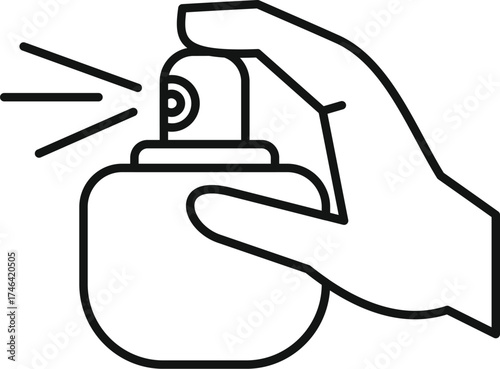Hand spraying perfume bottle, showcasing fragrance application for body care and freshness