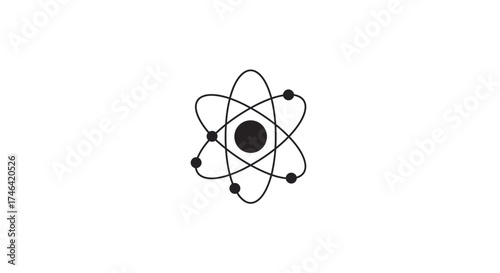 Atomic structure illustration science and technology concept on white