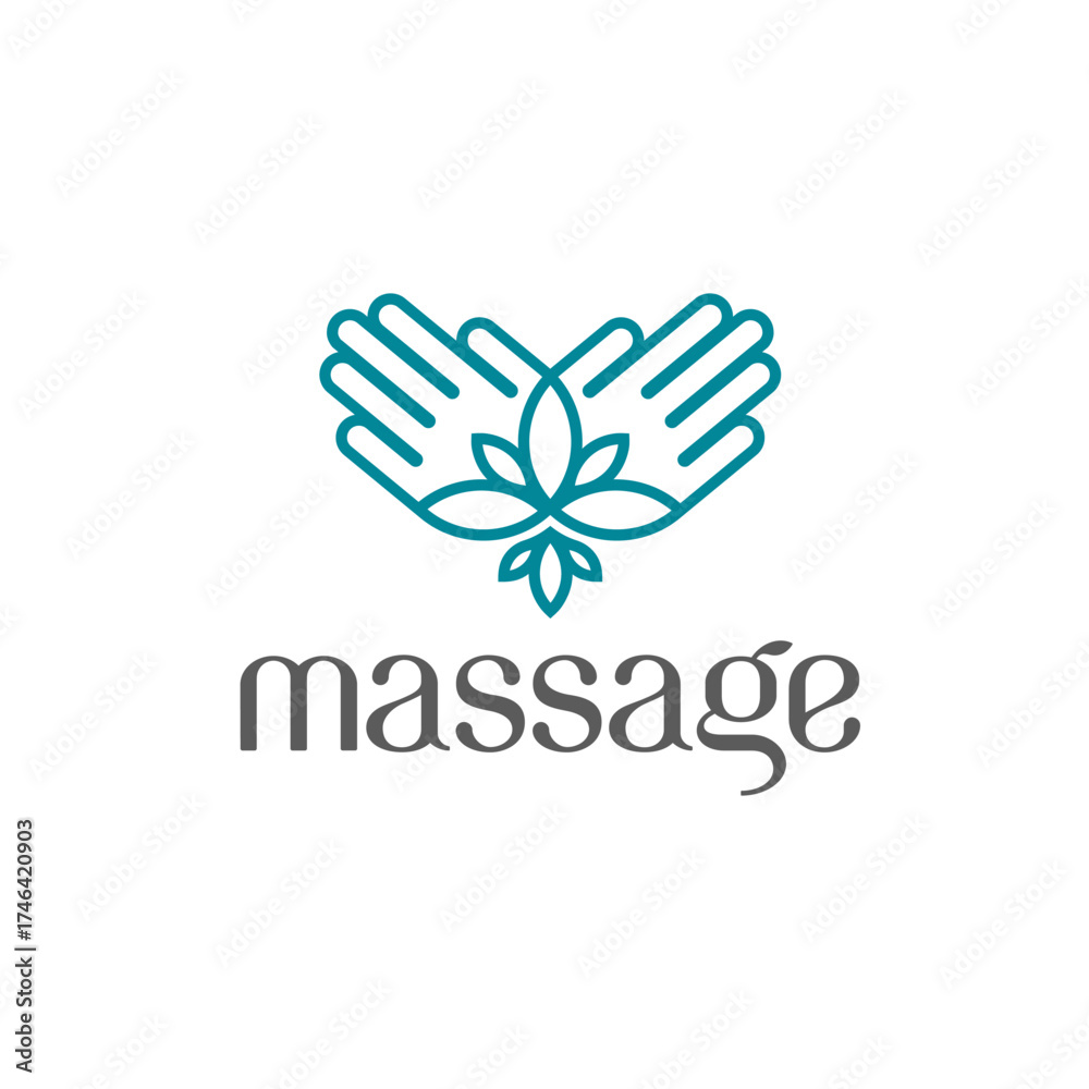 Obraz premium Vector logo design template for massage salon. 