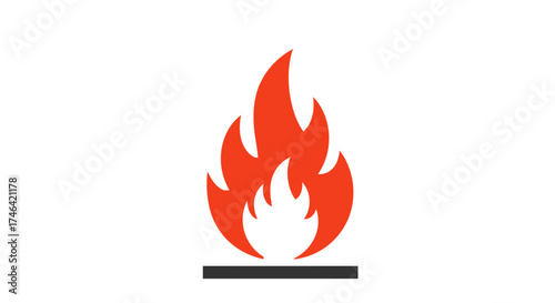 Burning flame icon on white background vector illustration