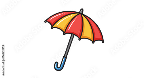 Cartoon umbrella illustration isolated protection weather symbol copy space
