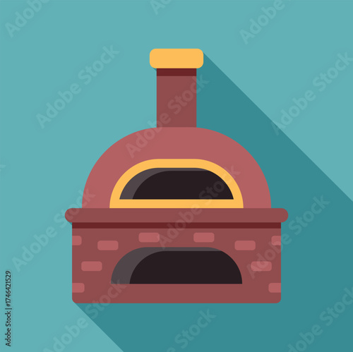 Traditional brick oven baking pizzas in a restaurant kitchen, perfect for italian cuisine and culinary themes