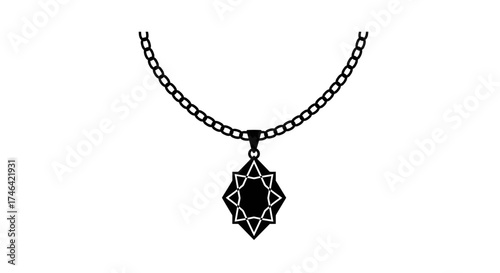 Elegant diamond pendant necklace isolated on white background for jewelry design