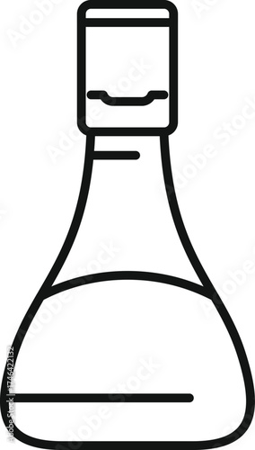 Simple black and white vinegar bottle icon representing a common kitchen staple for flavoring food