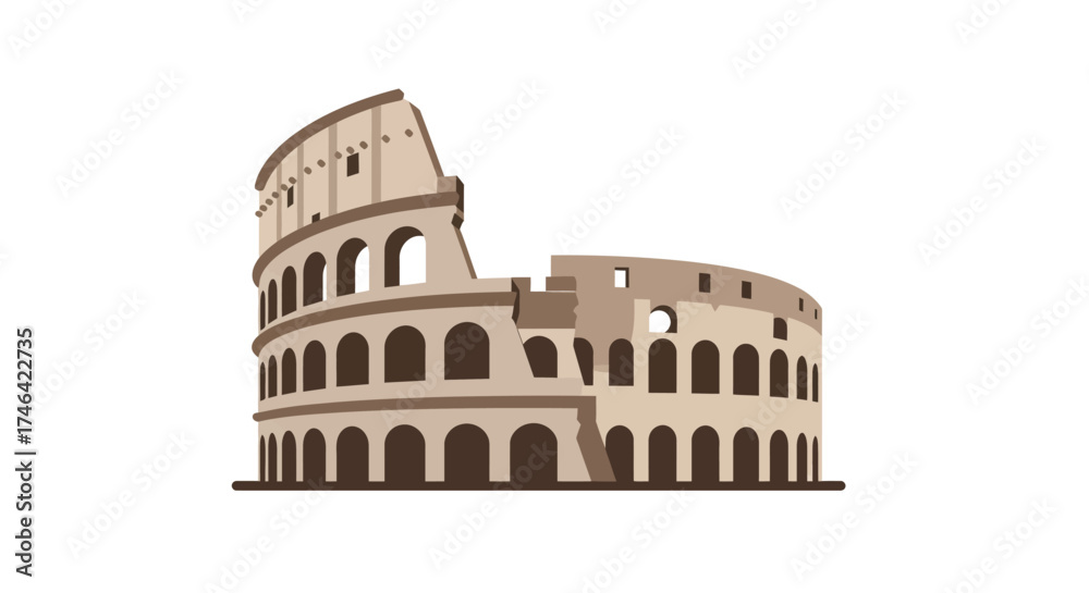 Naklejka premium Illustration of the colosseum on white background for design projects