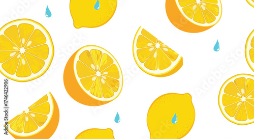 Fresh citrus fruits with water droplets pattern.