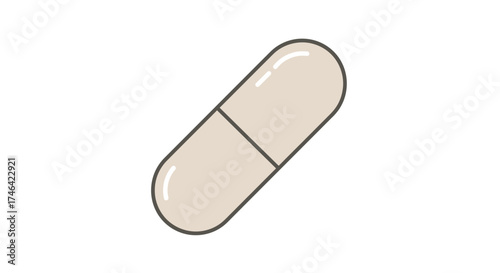 Isolated capsule illustration health supplement medical treatment concept