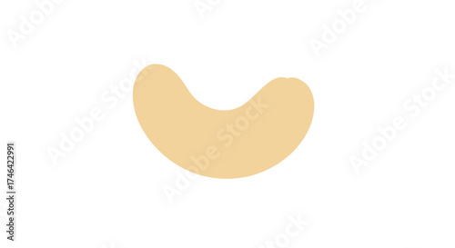 Isolated cashew nut graphic on white background for food and nutrition
