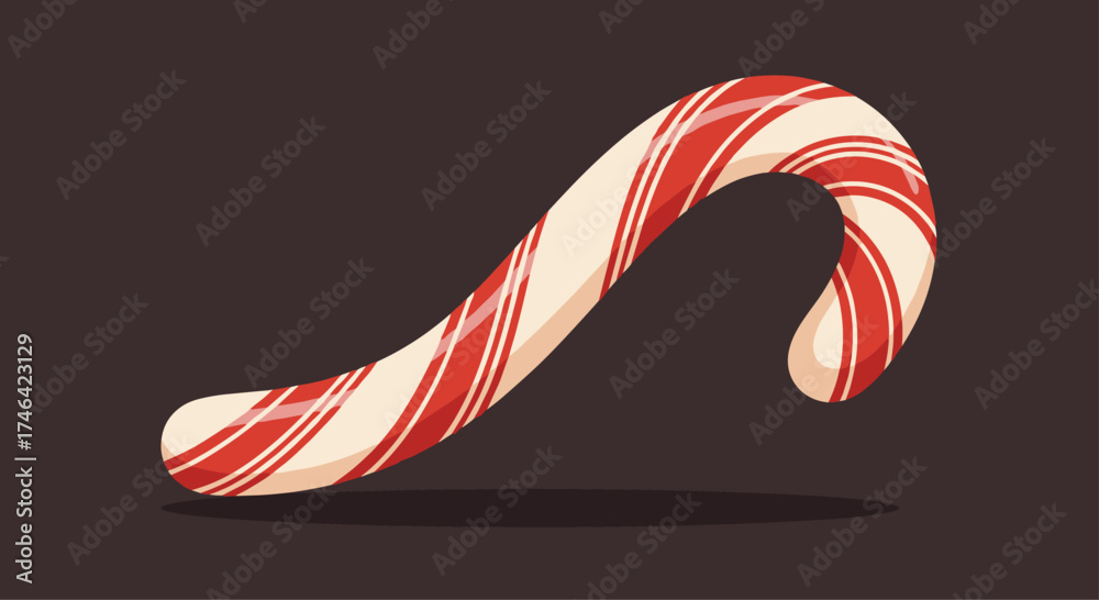 Obraz premium A classic striped candy cane bent into its signature shape.