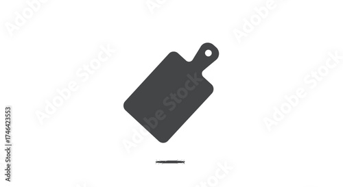 Minimalist cutting board illustration on white background for culinary projects