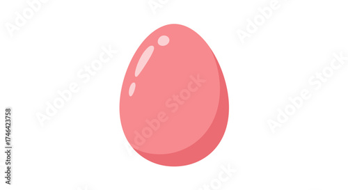 Pink egg illustration on white background for conceptual and design projects